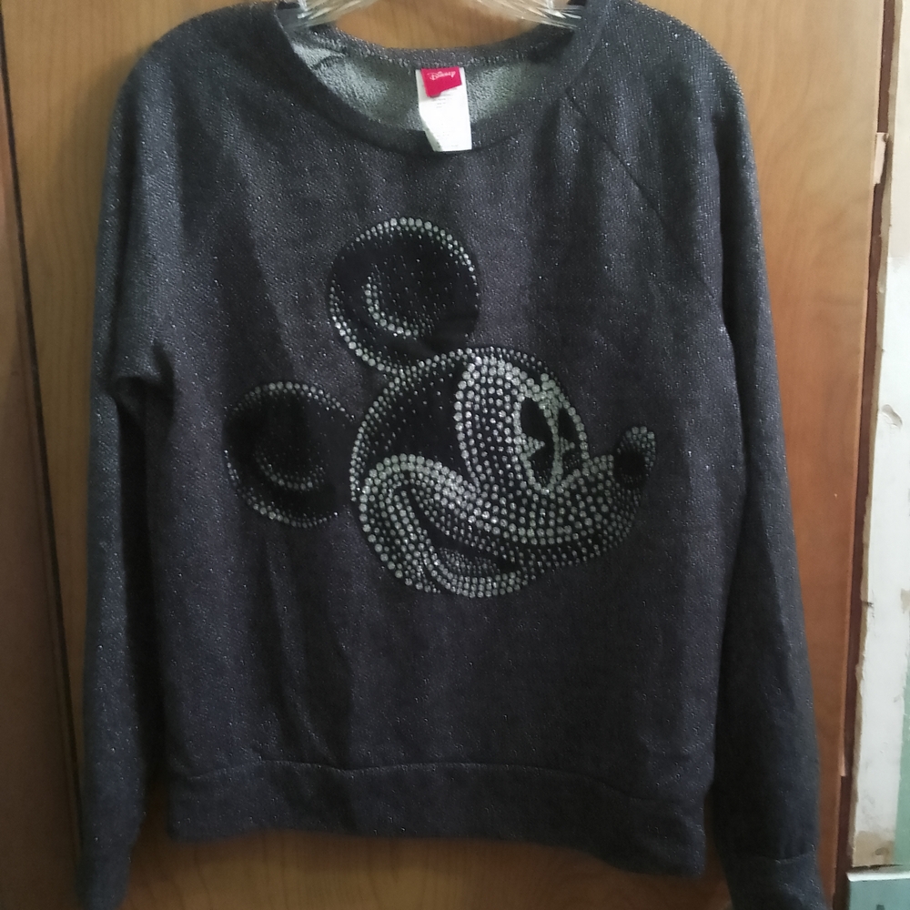 Disney Women's Dark Gray Mickey Mouse Sweater